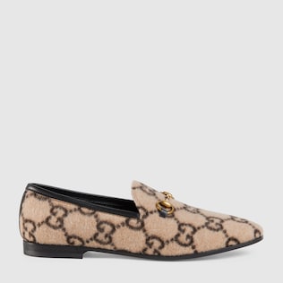 603724 G38N0 9774 001 100 0000 Light Mocassins en laineGG Gucci Jordaan pour femme
