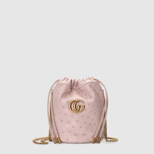 GG Marmont ostrich mini bucket bag
