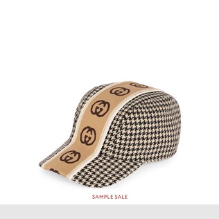 Houndstooth hat with Interlocking G stripe 