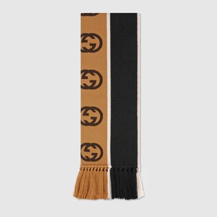 Scarf with Interlocking G stripe