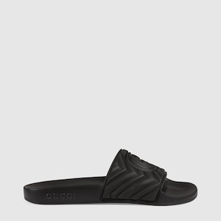 all black gucci slides