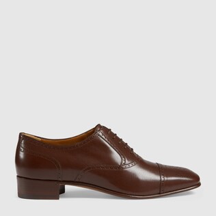 Leather lace-up with brogue detail