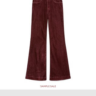 Stonewashed cotton flare trousers