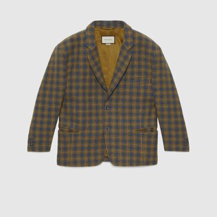 Check wool jacket