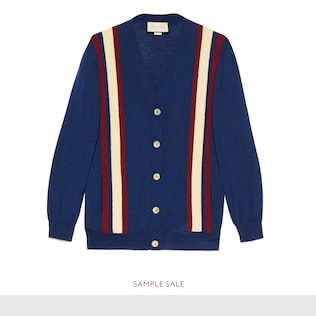 Fine wool cardigan with Web