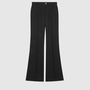 Wool silk flare trousers 