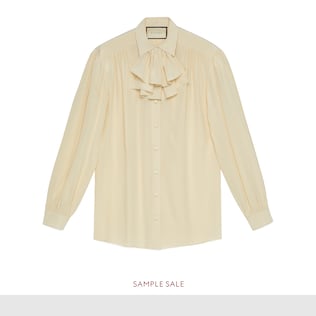 Silk shirt with detachable jabot