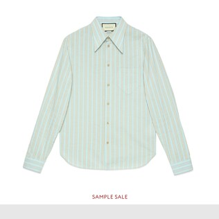 Washed striped cotton shirt