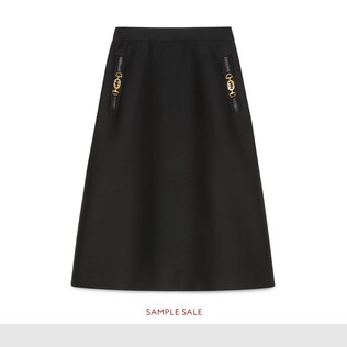 Cady wool silk skirt
