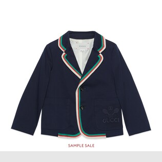 Children's gabardine jacket with Gucci Tennis