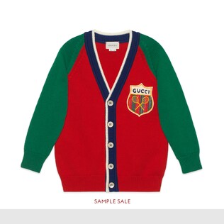Children's cotton cardigan with Gucci Tennis