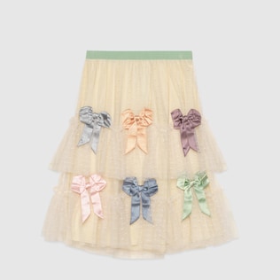 Children's tulle plumetis skirt with bows