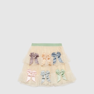 Baby tulle plumetis skirt with bows