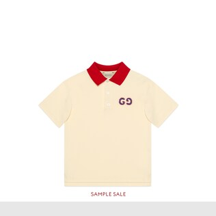 Children's cotton polo with GG