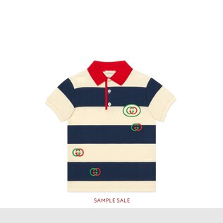 Children's cotton polo with Interlocking G