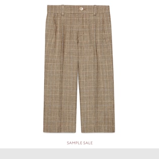 Children's check wool linen pant 