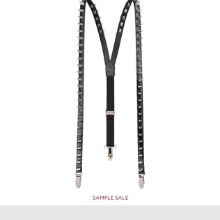 Leather suspenders with spikes