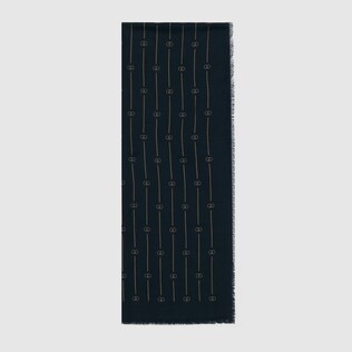 Retro GG thin stripe wool stole