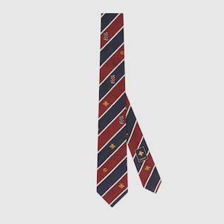 Symbols motif silk tie