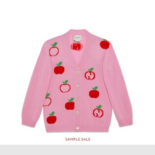 Children's GG apple wool cardigan