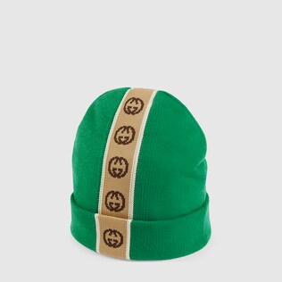 Children's hat with Interlocking G stripe