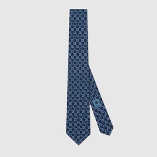 Square G silk tie