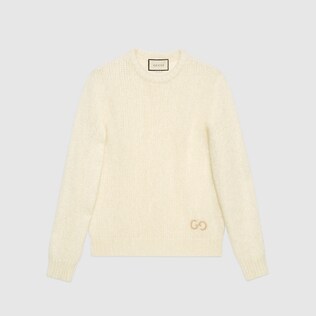 Felted mohair sweater with GG