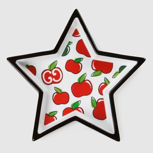 star-shaped trinket tray with gg apple print