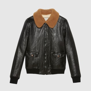 gucci brown leather jacket