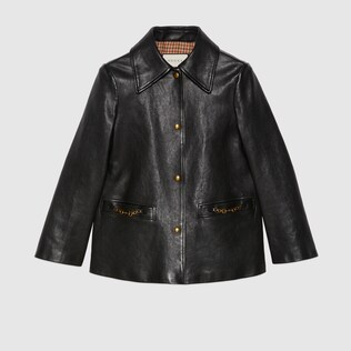 gucci white leather jacket