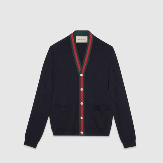 Wool cardigan with  Gucci Men's Sweaters & Cardigans 408146Z596A4060