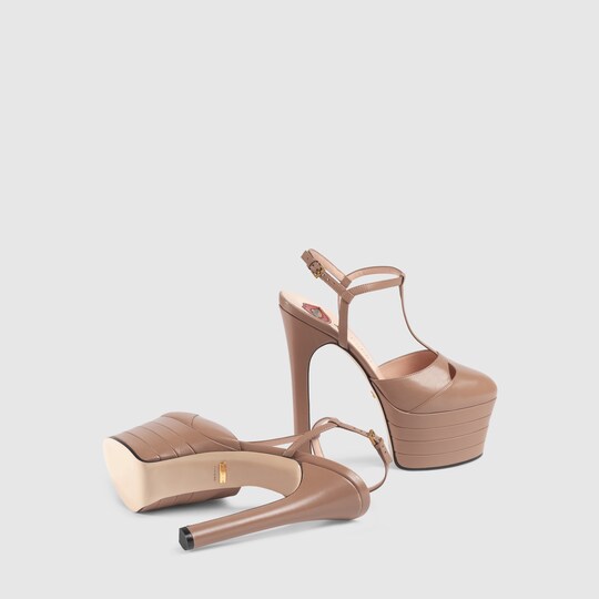 leather platform pump gucci