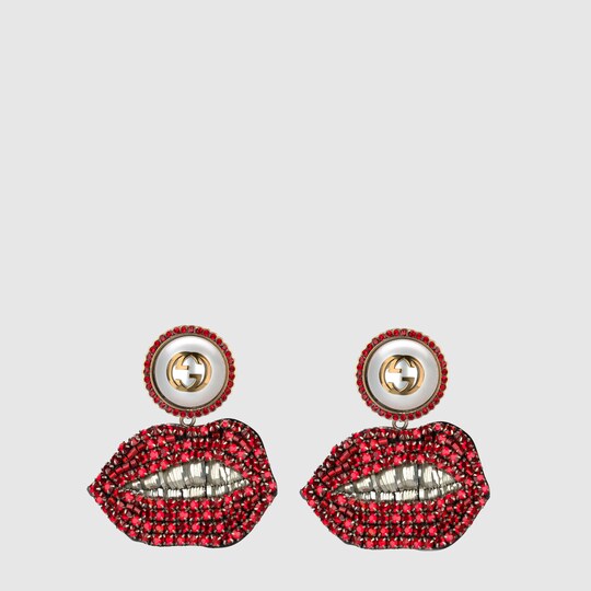 Mouth earrings with crystals Gucci Fashion Jewelry For Women