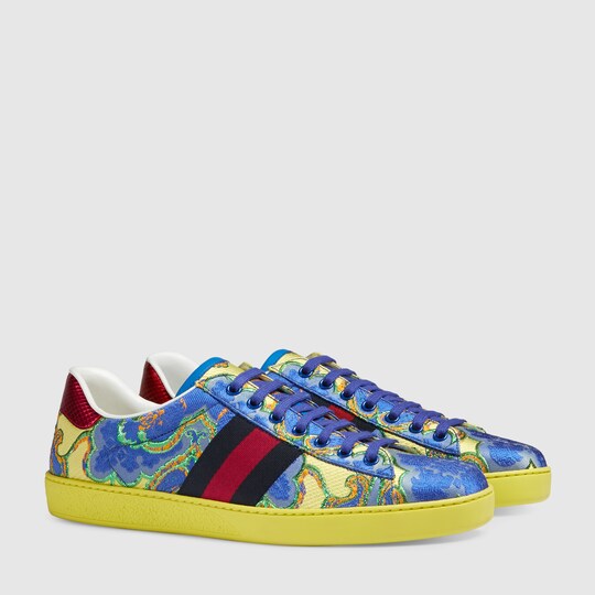 gucci floral sneakers mens