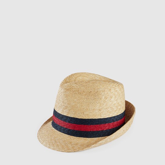 Woven straw fedora Gucci Men's Fedora & Trilby 434760K0M009668