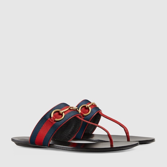Leather Horsebit thong Gucci Women's Slides & Thongs 435232H90208475
