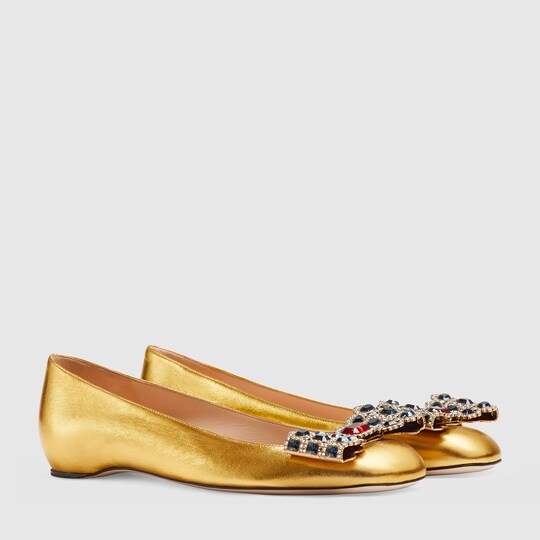 gucci ballerina flats with chain