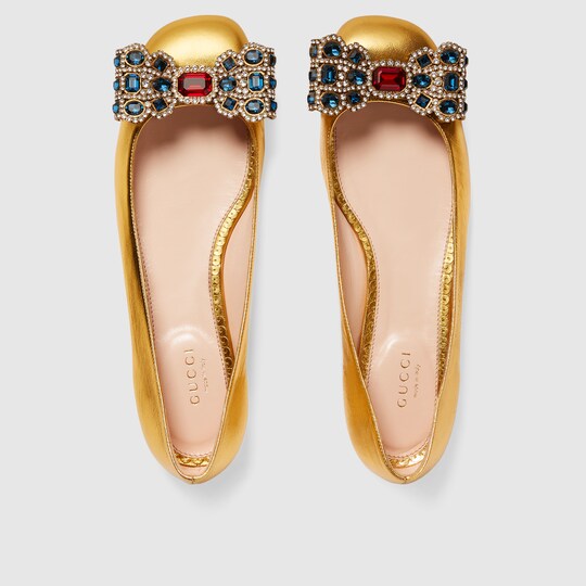gucci ballerina flats with chain