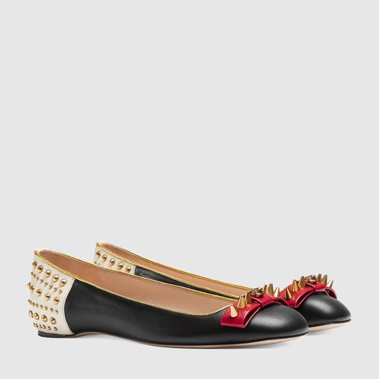 gucci ballerina flats with chain
