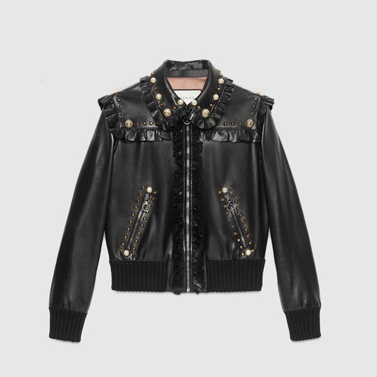 Studded leather bomber Gucci Women's Bombers & Leather Jackets