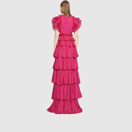 Silk ruffle gown Gucci Women's Dresses 423800ZHM355063