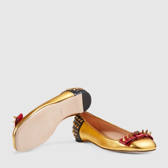 gucci ballerina flats with chain
