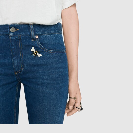 gucci denim slip on