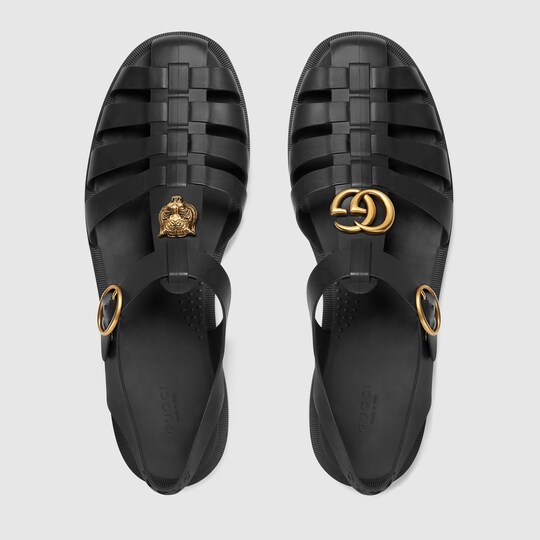 Rubber buckle strap sandal Gucci Men's Shoes 463463J87001000