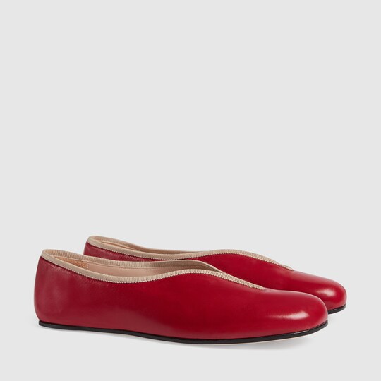 gucci ballerina flats with chain