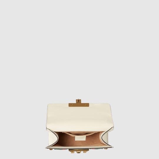 Padlock embroidered leather shoulder bag Gucci Women's Shoulder Bags