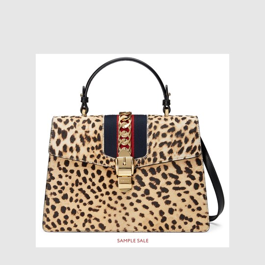 gucci sylvie leopard bag