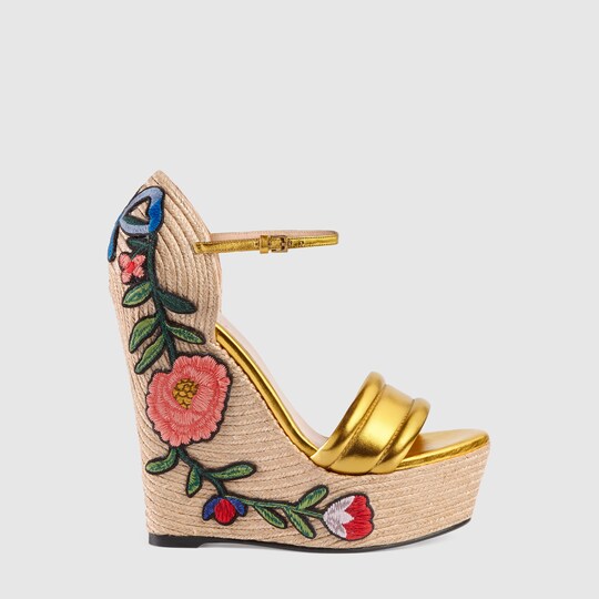 gucci ankle tie wedge platform espadrille sandals