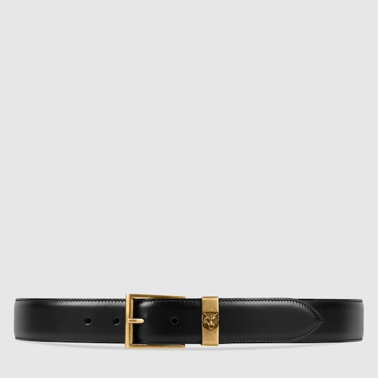 Leather belt with feline head online