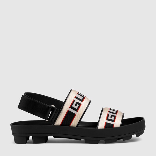 gucci stripe strap sandal
